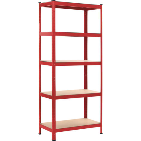 Estantería color rojo 80x40x180 cm acero y MDF