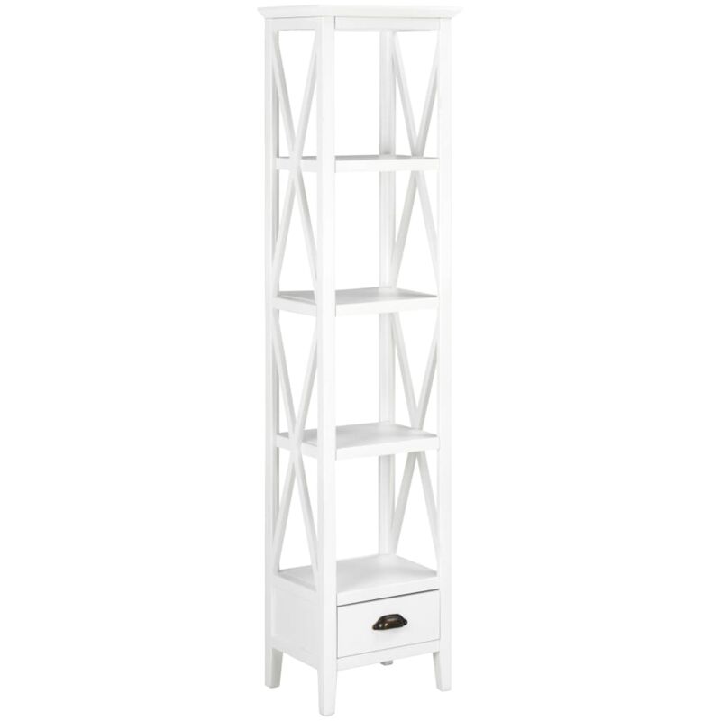 

vidaXL Estantería con 1 Cajón de MDF Blanca 40x30x170 cm - Blanco