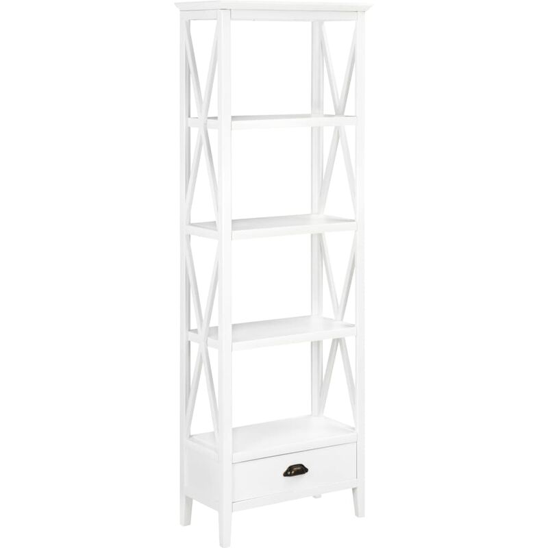 

vidaXL Estantería con 1 Cajón de MDF Blanca 60x30x170 cm - Blanco