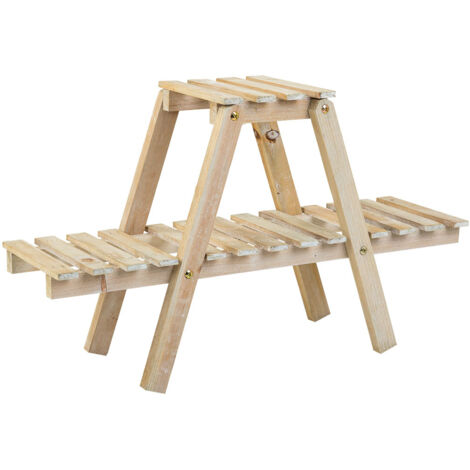 Estantería con 2 baldas de madera marrón 64x19,5x38