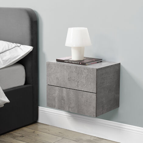 Estantería con 2 cajones para Pared Amberg aglomerado - 40 x 29 x 30 cm - Efecto hormigón [en.casa]