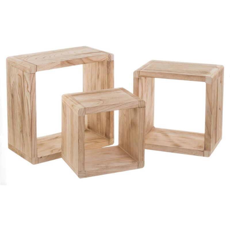 

Estantería con 3 baldas de madera beige nórdica de 20x38x38cm
