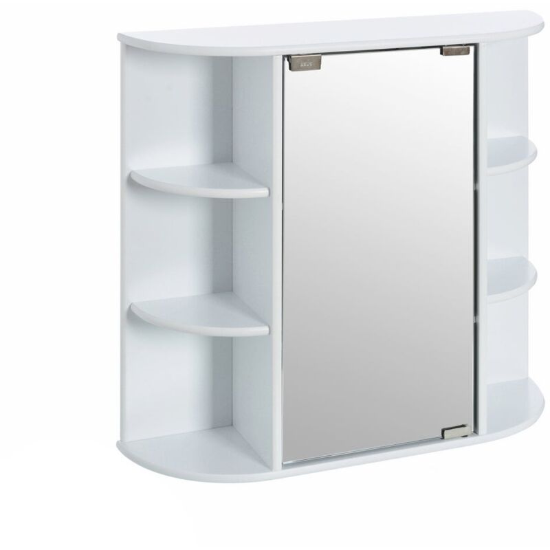 

Lolahome - Estantería con armario de madera blanca de 59x16x58 cm