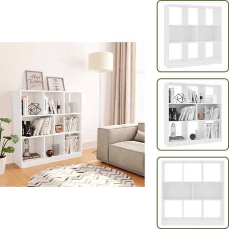 Estantería con compartimentos - vidaXL Estantería librería madera contrachapada blanco 97,5x29,5x100cm - Estantería para libros