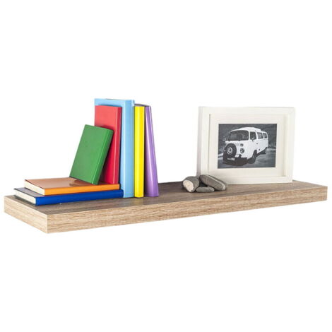 Estanteria con fijación invisible 80x25 roble blanco 047692 home decor