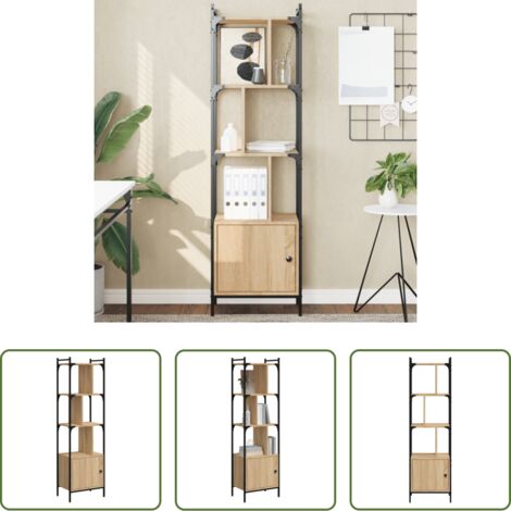 Estantería con puerta -  Estantería con puerta madera roble Sonoma 44,5x30x154,5 cm