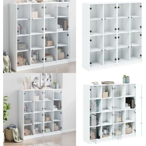 Estantería con puertas madera de ingeniería negro 136x37x142 cm - Estantería con puertas - Estantería de libros
