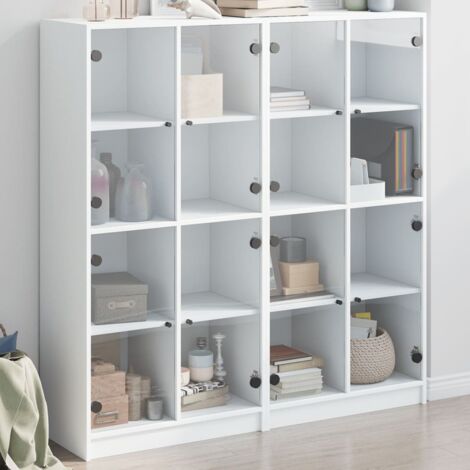 Estantería con puertas madera de ingeniería negro 136x37x142 cm vidaXL