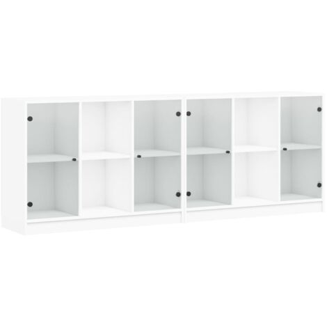 Estantería con puertas madera de ingeniería negro 204x37x75 cm vidaXL
