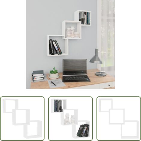 Estantería cuadrada -  Estante de pared de cubo de madera contrachapada 68x15x68 cm