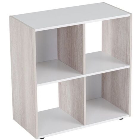 Giantex Estantería de 9 cubos color blanco – Estantería abierta  independiente de 4 niveles con kit antivuelco, estantería moderna de  exhibición de