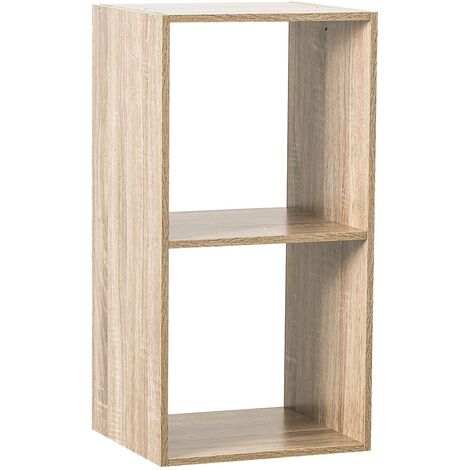 Estantería madera 2 estantes mezcla natural blanco