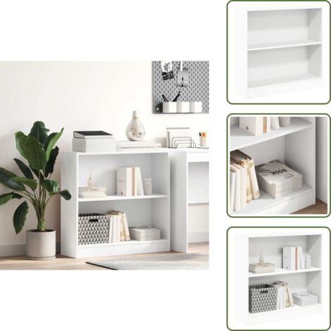Estantería de 2 niveles - vidaXL Estantería de madera contrachapada blanco 80x24x75 cm - Almacenamiento en casa
