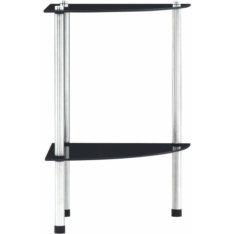 

Estantería de 2 niveles vidrio templado negro 30x30x47 cm