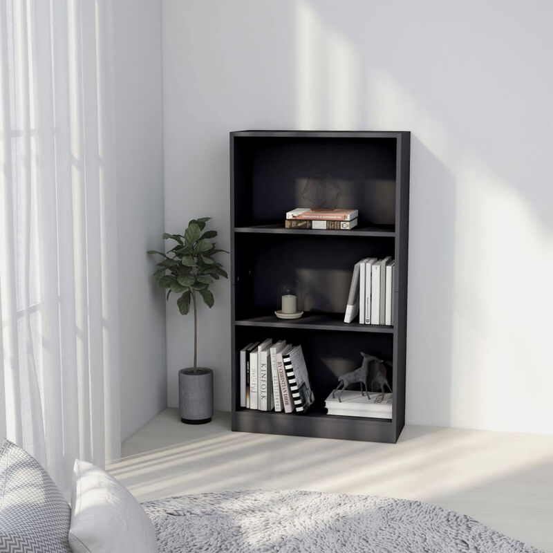 

Estanteria de 3 niveles aglomerado gris 60x24x108 cm