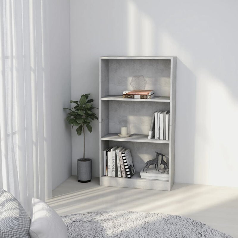 

Estanteria de 3 niveles aglomerado gris hormigon 60x24x108 cm