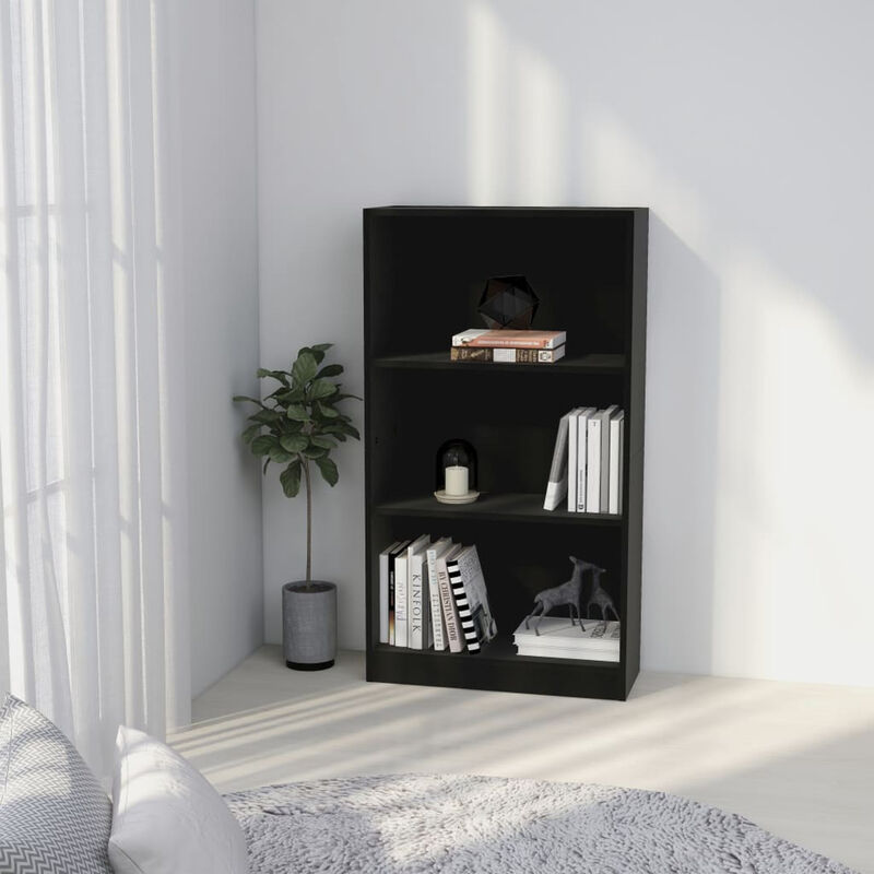 

Estanteria de 3 niveles aglomerado negro 60x24x108 cm