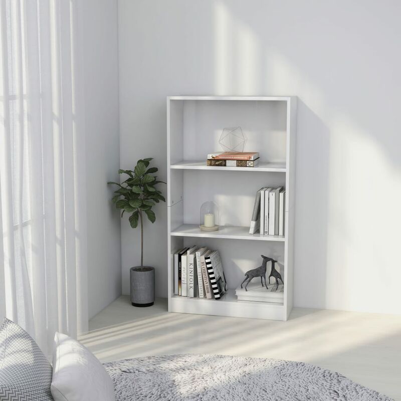 

Estantería de 3 niveles de aglomerado blanco 60x24x108 cm