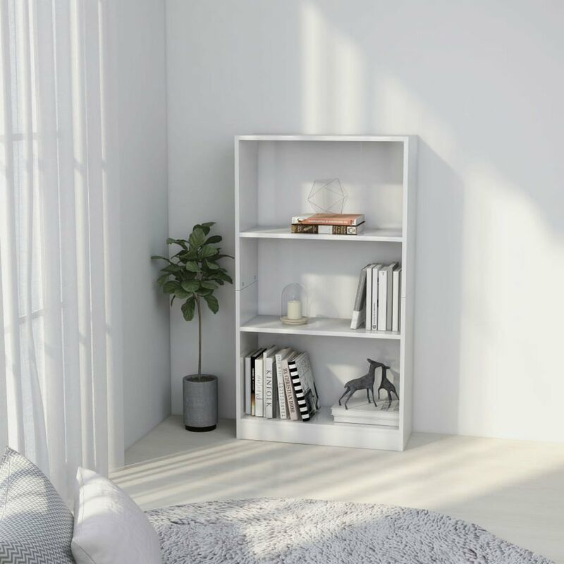 

Estanteria de 3 niveles de aglomerado blanco 60x24x108 cm