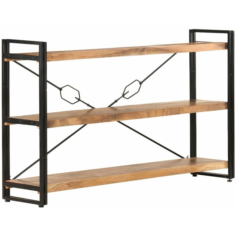 

Estanteria de 3 niveles de madera maciza de acacia 140x30x80 cm