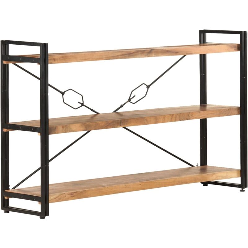 

Estantería de 3 niveles de madera maciza de acacia 140x30x80 cm