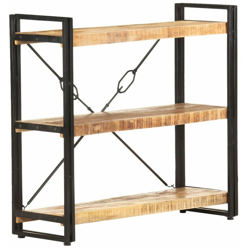 

Happyshopping - Estanteria de 3 niveles de madera maciza de mango 90x30x80 cm