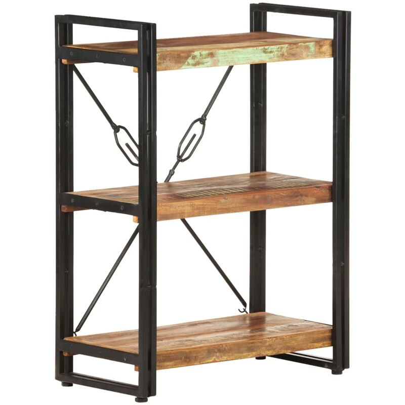 

Estantería de 3 niveles de madera maciza reciclada 60x30x80 cm