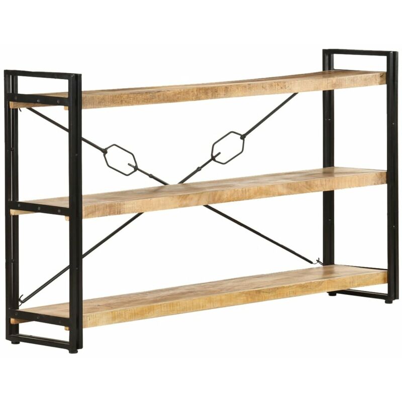 

Estanteria de 3 niveles madera maciza de mango 140x30x80 cm