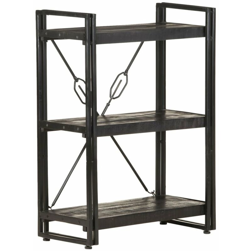 

Estanteria de 3 niveles madera maciza de mango negro 60x30x80cm