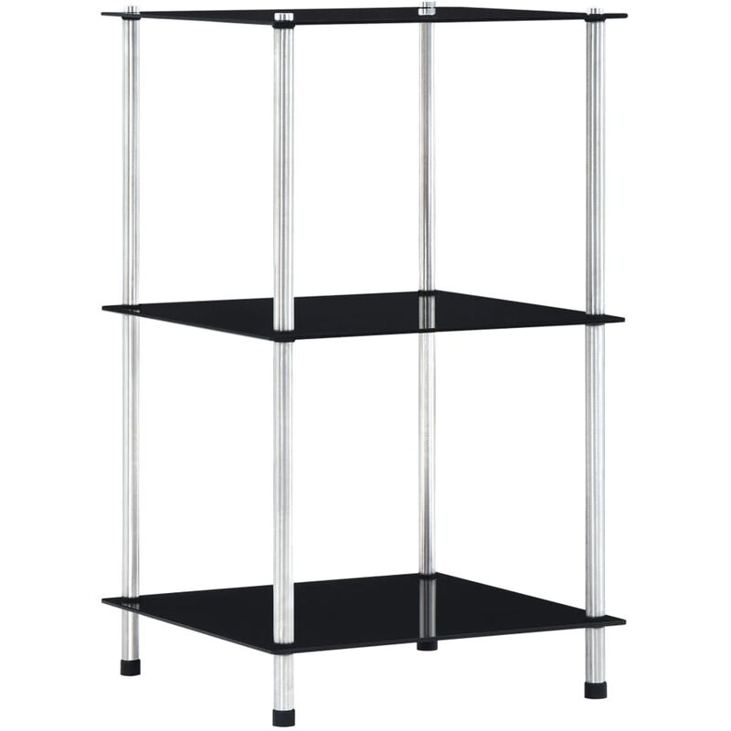 

Estanteria de 3 niveles vidrio templado negro 40x40x67 cm
