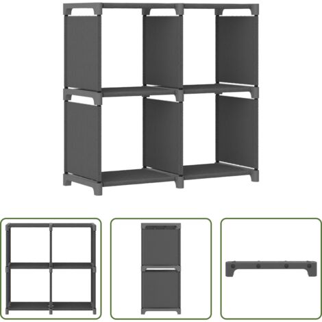 Estantería de 4 cubos - Estantería de 4 cubos de tela gris 69x30x72,5 cm