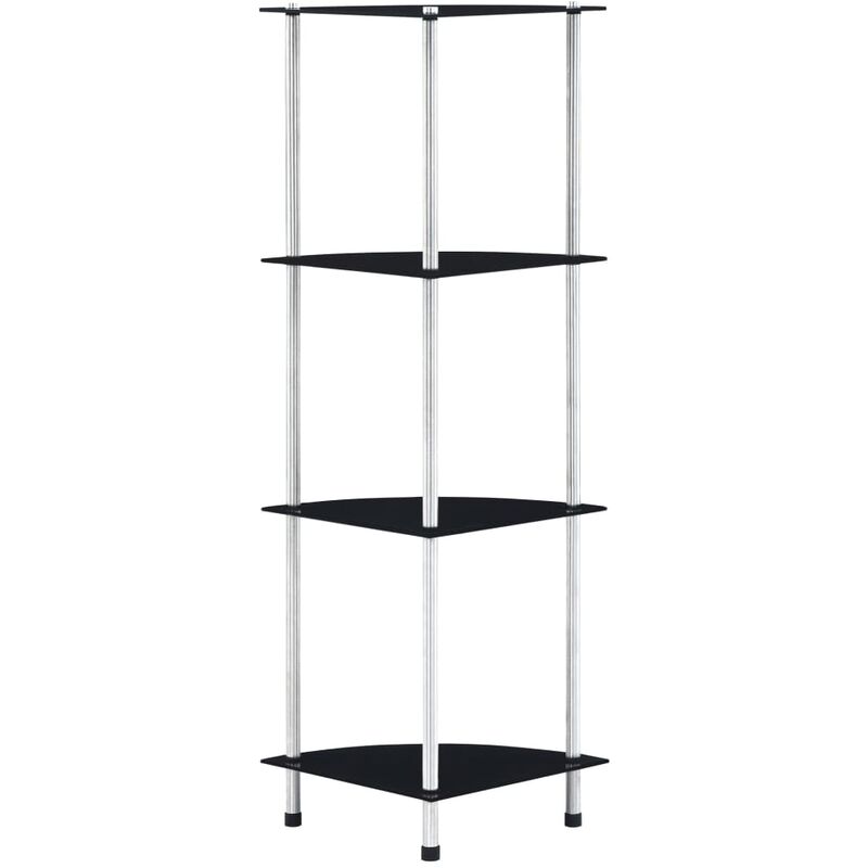 

Estantería de 4 niveles 30x30x100 cm vidrio templado negro
