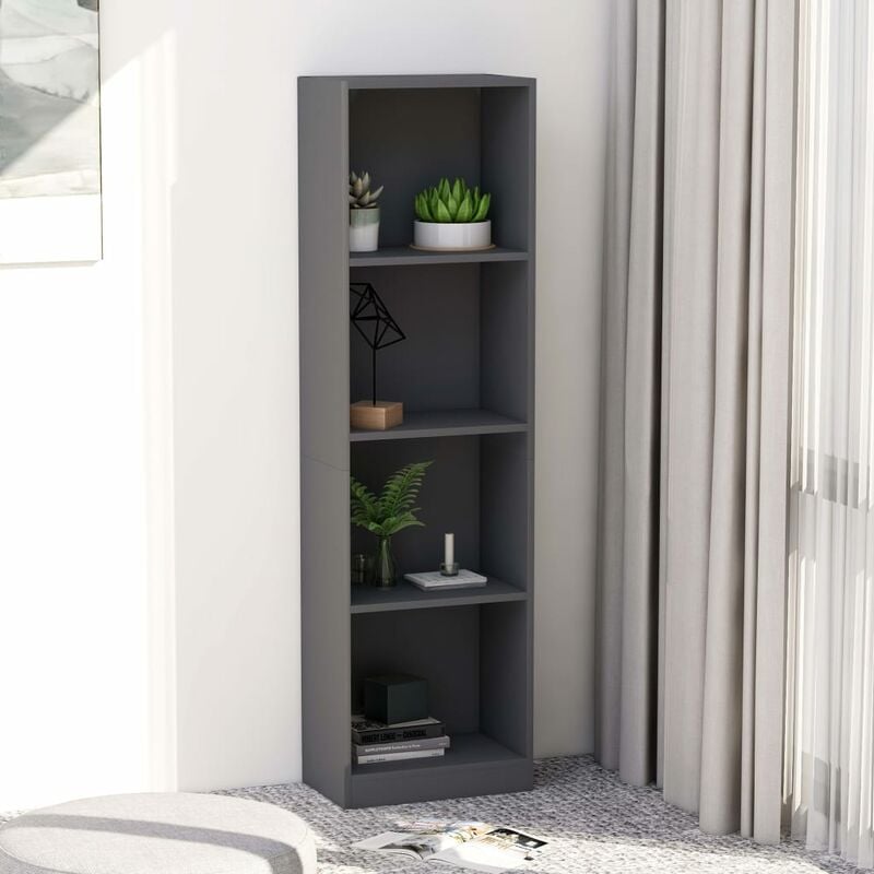 

Estanteria de 4 niveles de aglomerado gris 40x24x142 cm