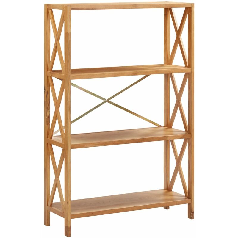 

Estantería de 4 niveles madera maciza de roble 80x30x125 cm