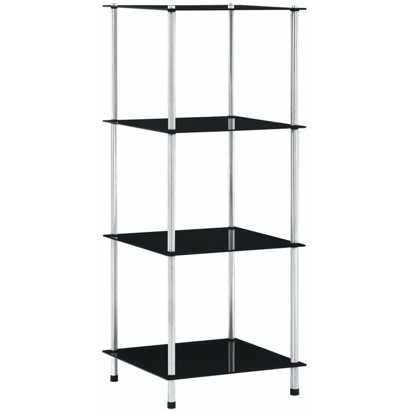 

Estanteria de 4 niveles vidrio templado negro 40x40x100 cm