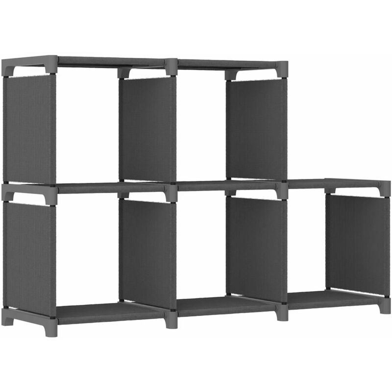 

Estanteria de 5 cubos de tela gris 103x30x72,5 cm
