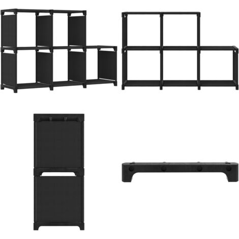 Estantería de 5 cubos de tela negra 103x30x72,5 cm - Estantería de 5 cubos - Estantería de almacenamiento