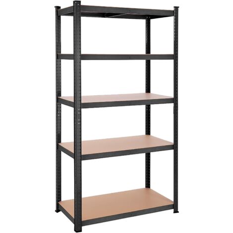 Estantería de 5 Niveles, 180 x 90 x 40cm/200 x 100 x 50cm, Carga de 875 kg (175 kg por nivel), Estantería para Cargas Pesadas, Estante Ajustable en Altura, para Garaje, Sótano