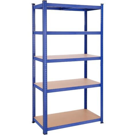 Estantería de 5 Niveles, 200 x 100 x 50cm, Carga de 600 kg (120 kg por nivel), Estantería para Cargas Pesadas, Estante Ajustable en Altura, para Garaje, Sótano, Azul