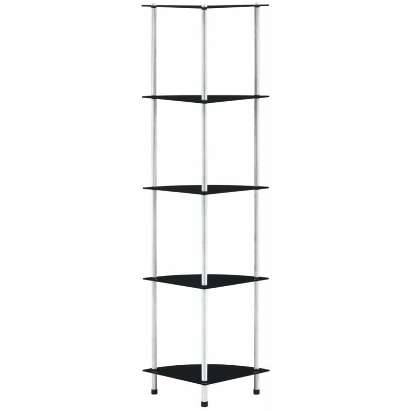 

Estanteria de 5 niveles 30x30x130 cm vidrio templado negro