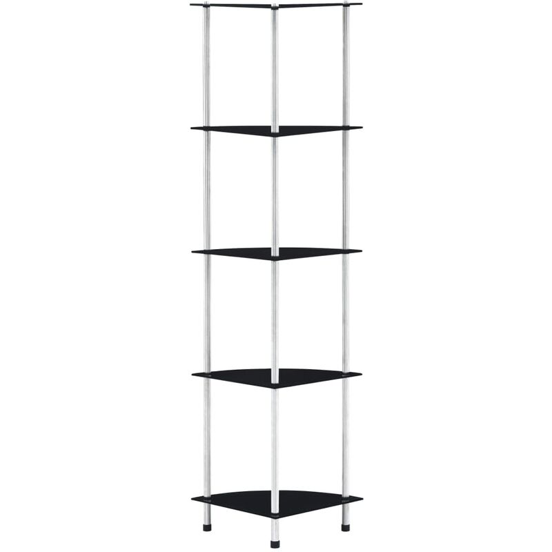 

Estantería de 5 niveles 30x30x130 cm vidrio templado negro