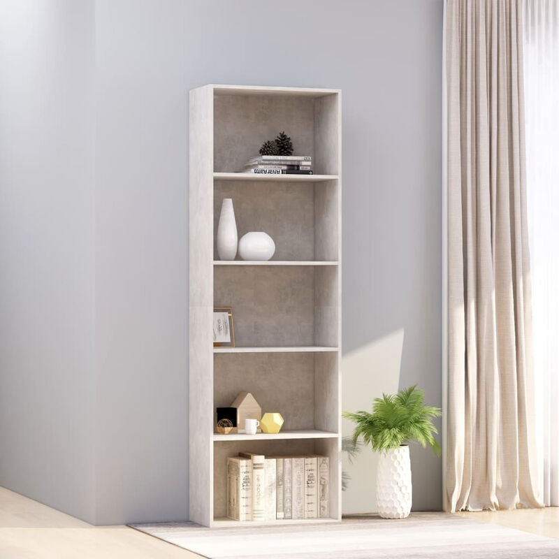 

Estanteria de 5 niveles aglomerado gris hormigon 60x30x189 cm