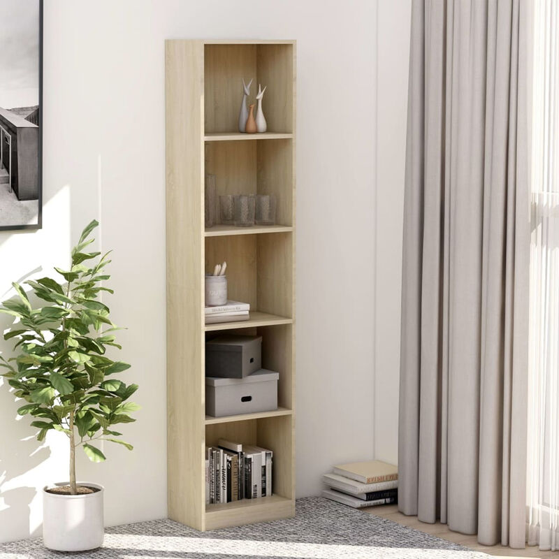 

Estanteria de 5 niveles aglomerado roble Sonoma 40x24x175 cm