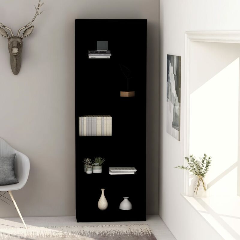 

Estantería de 5 niveles de aglomerado negro 60x24x175 cm