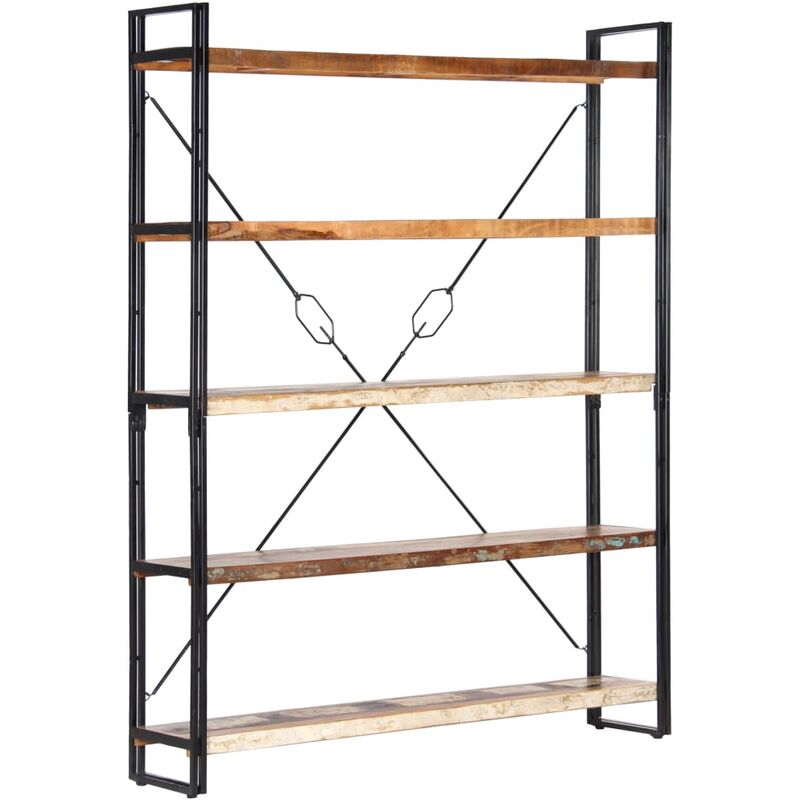 

vidaXL Estantería de 5 Niveles Madera Maciza Reciclada 140x30x180 cm - Marrón