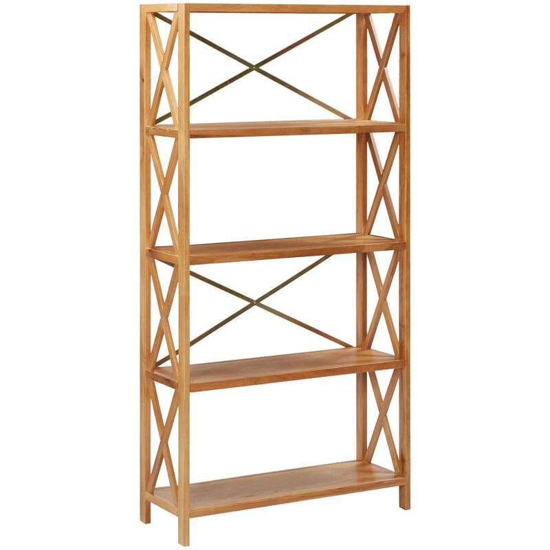 

Estantería de 5 niveles madera maciza de roble 80x30x163,5 cm