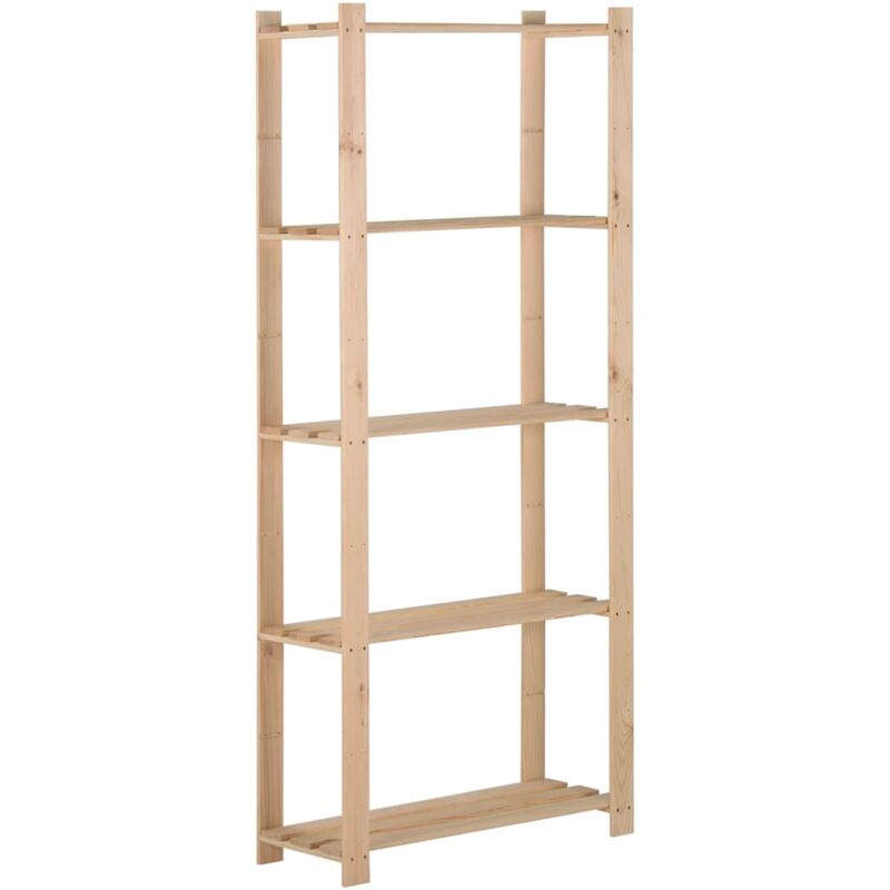 

Estantería de 5 niveles madera pino maciza 80x28,5x170 cm
