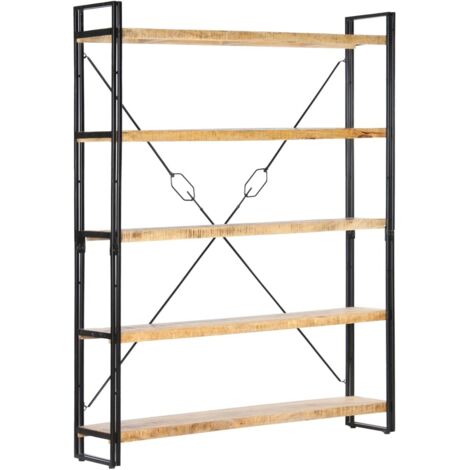 Estantería de 5 niveles - vidaXL Estantería de 5 niveles madera maciza de mango 140x30x180 cm - Estantería de madera maciza