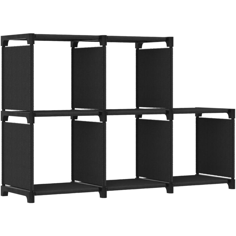 

vidaXL Estantería de Tela 5 Cubos Negra 103x30x72,5 cm - Negro