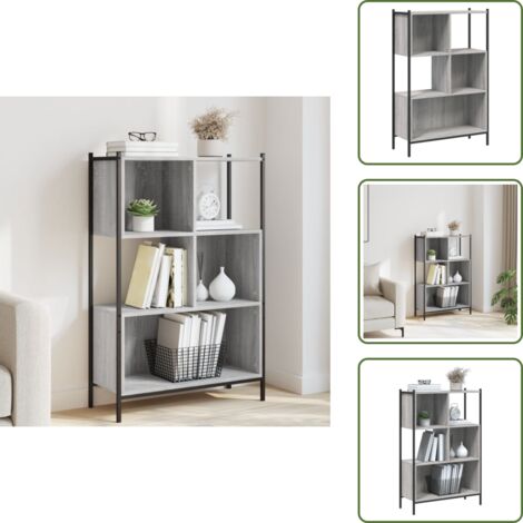 Estantería de acero - vidaXL Estantería madera de ingeniería gris Sonoma 72x28x109 cm - Estantería de ingeniería